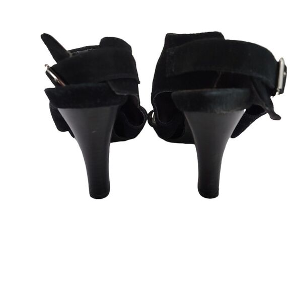 Nine West Black Suede Sandal Pumps 10M - Picture 6 of 6